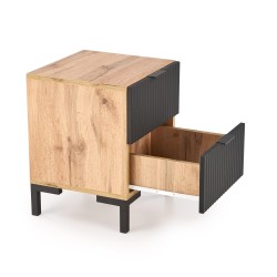 'NELA Nightstand, Craft Oak - Black' 'NELA Nightstand, Craft Oak - Black'