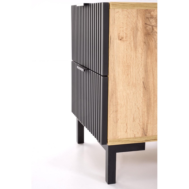 'NELA Nightstand, Craft Oak - Black' 'NELA Nightstand, Craft Oak - Black'