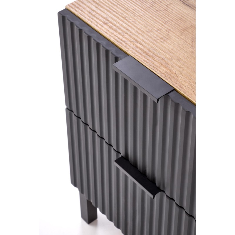 'NELA Nightstand, Craft Oak - Black' 'NELA Nightstand, Craft Oak - Black'