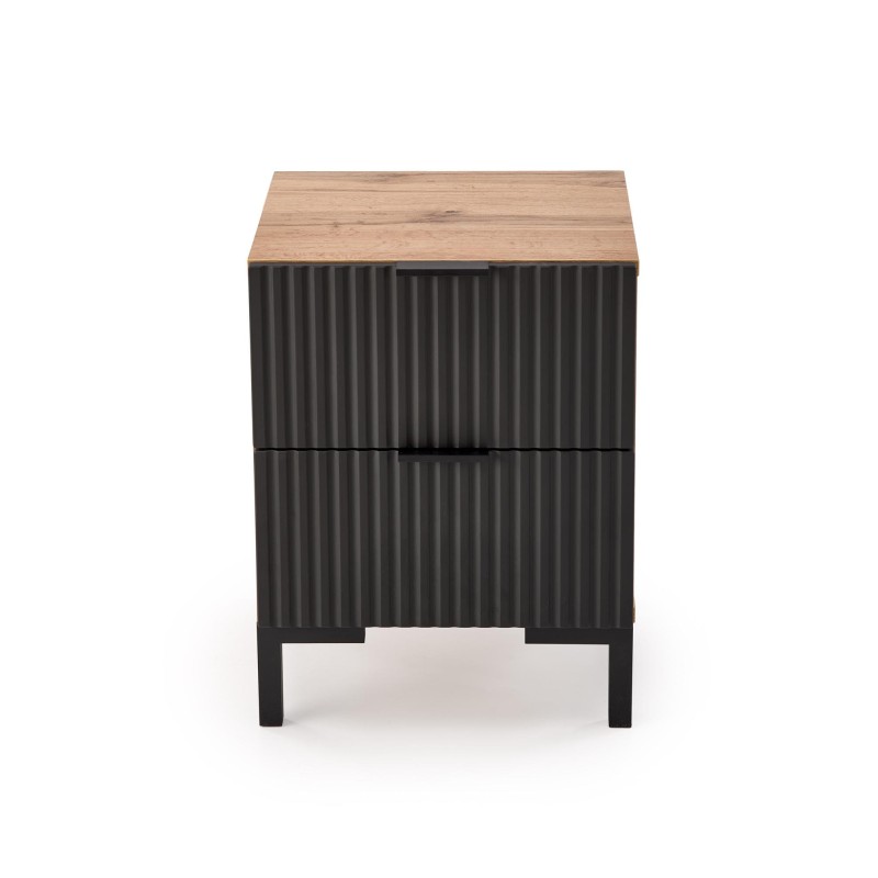 NELA szafka nocna, dąb craft - czarny (1p 1szt) NELA szafka nocna, dąb craft - czarny (1p 1szt)