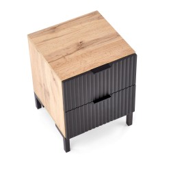 NELA szafka nocna, dąb craft - czarny (1p 1szt) NELA szafka nocna, dąb craft - czarny (1p 1szt)
