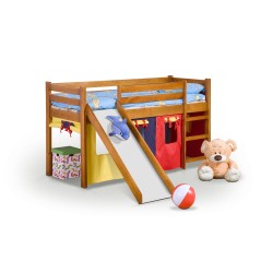 'NEO PLUS - Bunk Bed with Slide and Mattress - Alder'