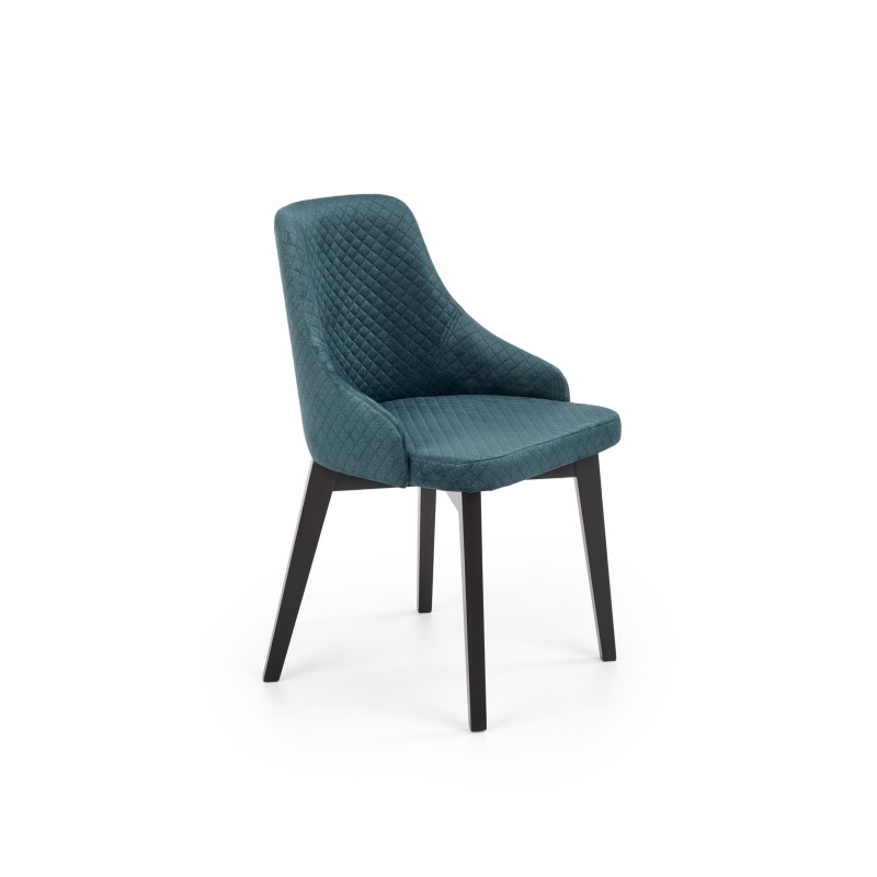'TOLEDO 3 Black Chair / Quilted Velvet Upholstery Diamond 4 - MONOLITH 37'