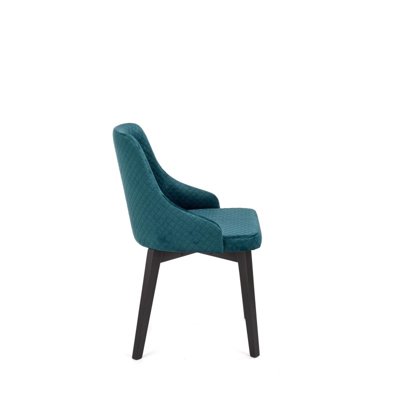 'TOLEDO 3 Black Chair / Quilted Velvet Upholstery Diamond 4 - MONOLITH 37' 'TOLEDO 3 Black Chair / Quilted Velvet Upholstery Diamond 4 - MONOLITH 37'
