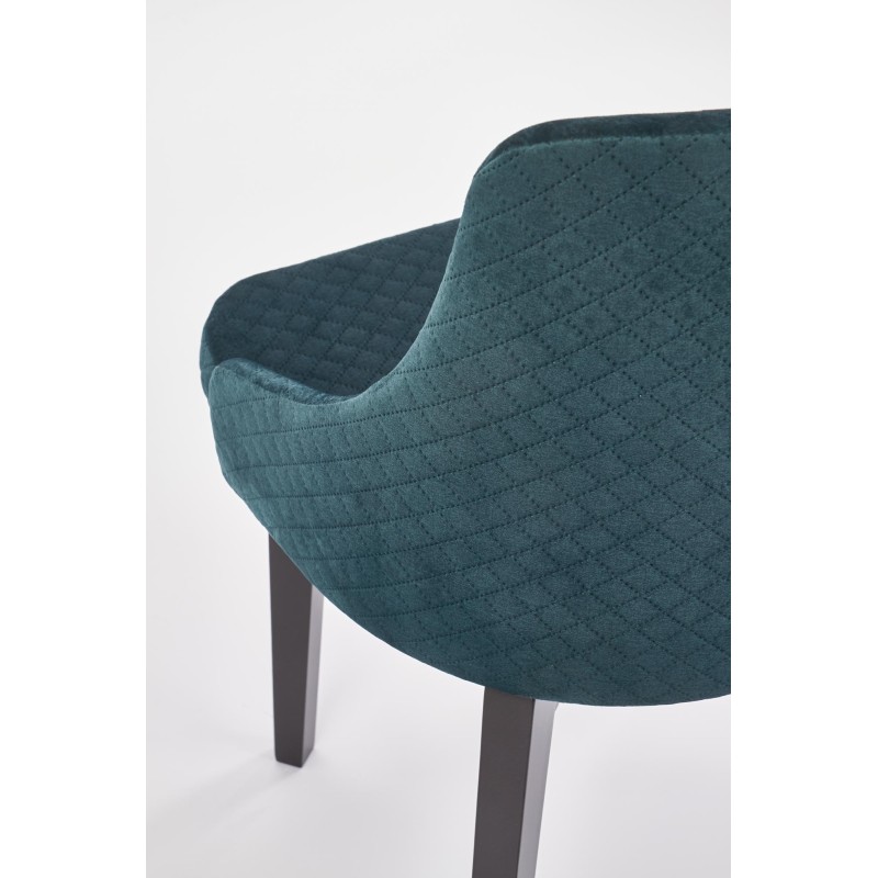 'TOLEDO 3 Black Chair / Quilted Velvet Upholstery Diamond 4 - MONOLITH 37' 'TOLEDO 3 Black Chair / Quilted Velvet Upholstery Diamond 4 - MONOLITH 37'