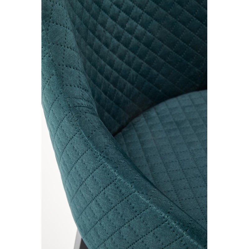 'TOLEDO 3 Black Chair / Quilted Velvet Upholstery Diamond 4 - MONOLITH 37' 'TOLEDO 3 Black Chair / Quilted Velvet Upholstery Diamond 4 - MONOLITH 37'