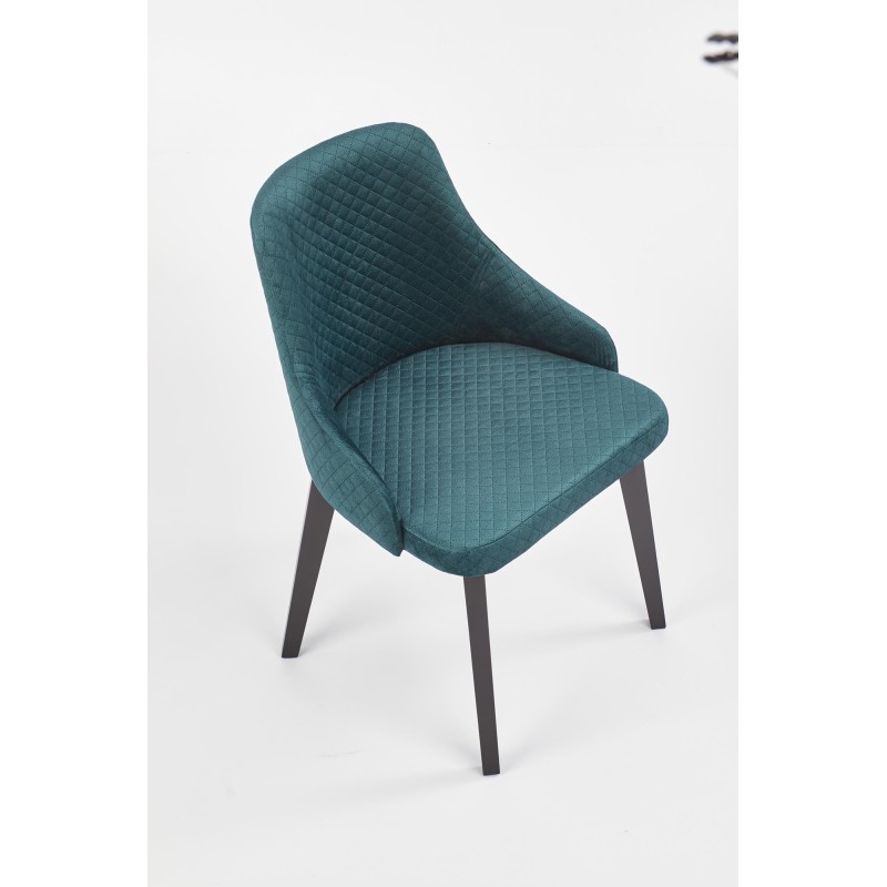 'TOLEDO 3 Black Chair / Quilted Velvet Upholstery Diamond 4 - MONOLITH 37' 'TOLEDO 3 Black Chair / Quilted Velvet Upholstery Diamond 4 - MONOLITH 37'