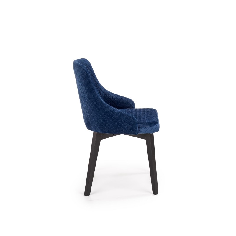 'TOLEDO 3 Black Chair / Quilted Velvet Upholstery Diamond 4 - MONOLITH 77' 'TOLEDO 3 Black Chair / Quilted Velvet Upholstery Diamond 4 - MONOLITH 77'