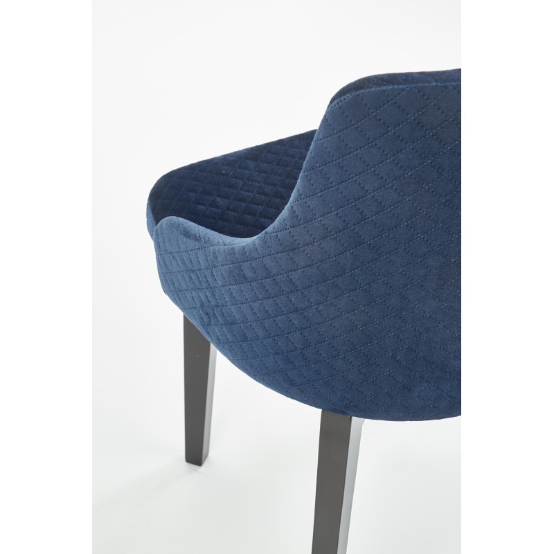 'TOLEDO 3 Black Chair / Quilted Velvet Upholstery Diamond 4 - MONOLITH 77' 'TOLEDO 3 Black Chair / Quilted Velvet Upholstery Diamond 4 - MONOLITH 77'