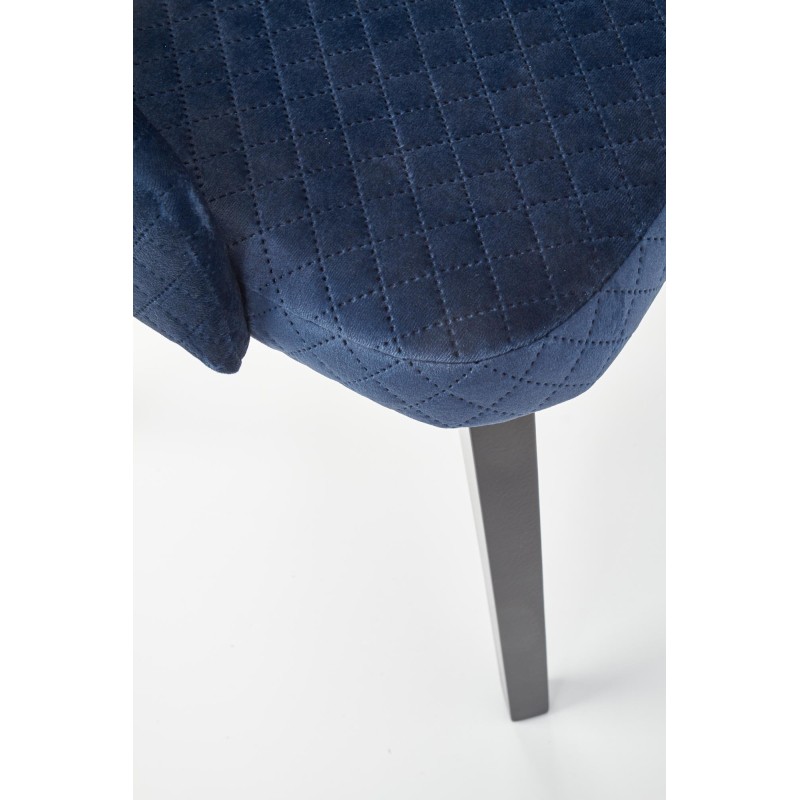 'TOLEDO 3 Black Chair / Quilted Velvet Upholstery Diamond 4 - MONOLITH 77' 'TOLEDO 3 Black Chair / Quilted Velvet Upholstery Diamond 4 - MONOLITH 77'