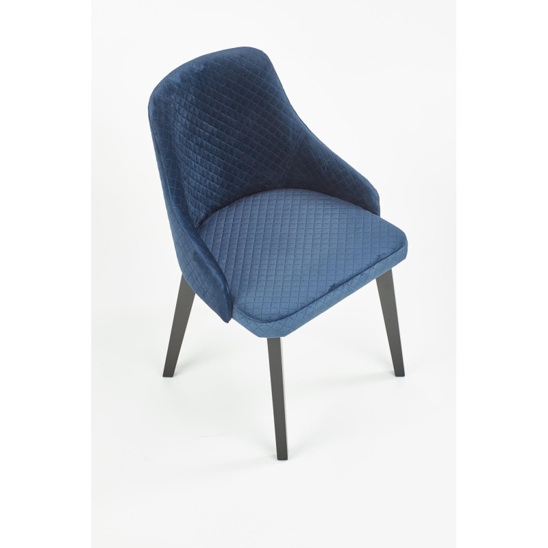 'TOLEDO 3 Black Chair / Quilted Velvet Upholstery Diamond 4 - MONOLITH 77' 'TOLEDO 3 Black Chair / Quilted Velvet Upholstery Diamond 4 - MONOLITH 77'