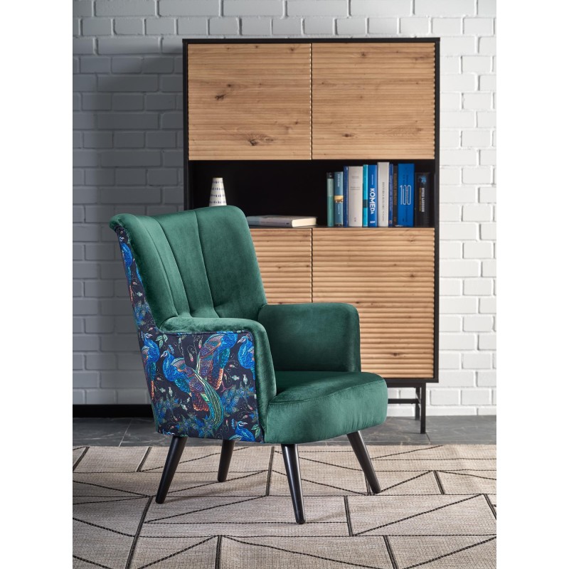 'PAGONI Relaxation Armchair in Dark Green / Black' 'PAGONI Relaxation Armchair in Dark Green / Black'
