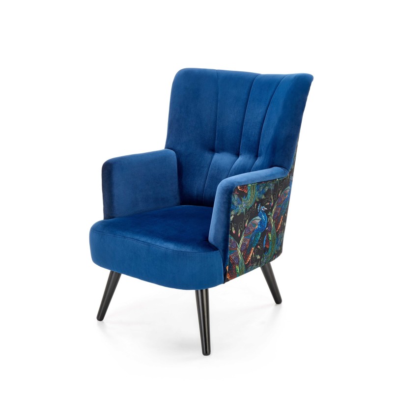 'PAGONI Navy Blue / Black Relaxation Armchair' 'PAGONI Navy Blue / Black Relaxation Armchair'