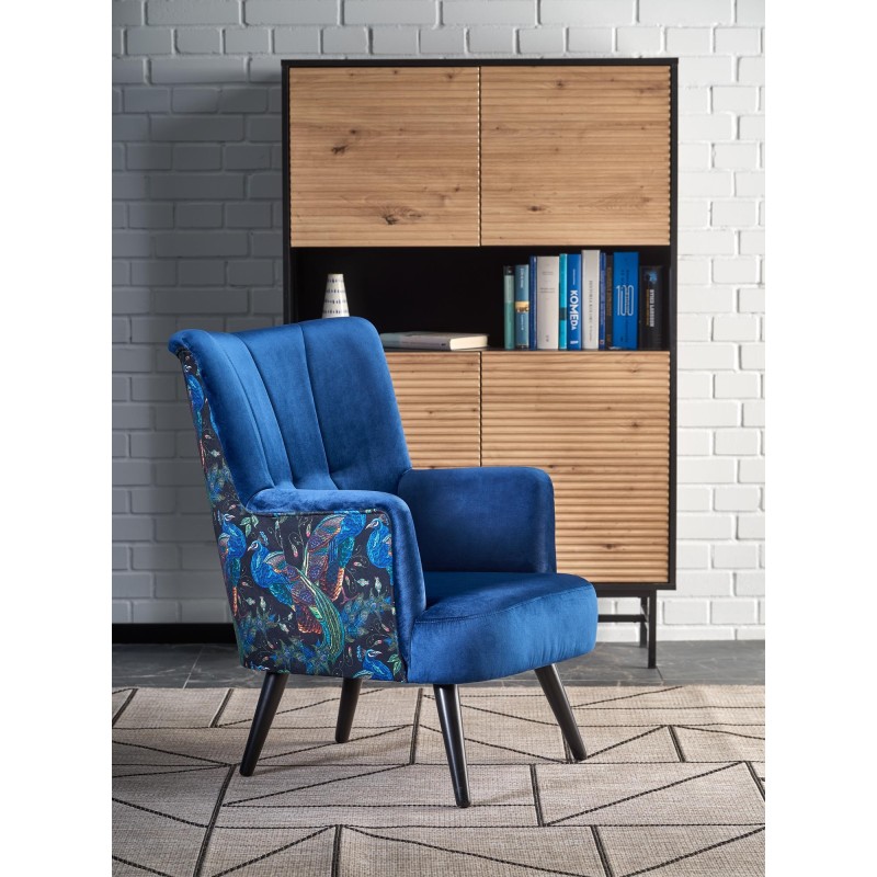 'PAGONI Navy Blue / Black Relaxation Armchair' 'PAGONI Navy Blue / Black Relaxation Armchair'