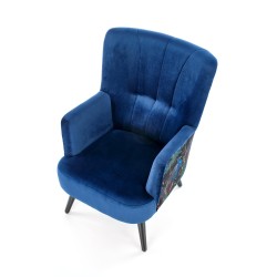 'PAGONI Navy Blue / Black Relaxation Armchair' 'PAGONI Navy Blue / Black Relaxation Armchair'