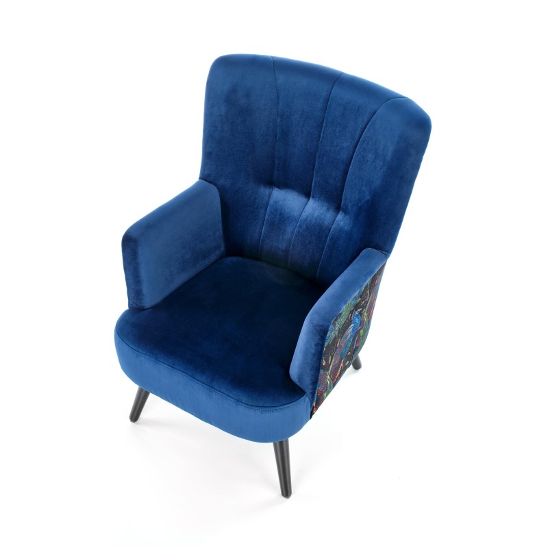 'PAGONI Navy Blue / Black Relaxation Armchair' 'PAGONI Navy Blue / Black Relaxation Armchair'