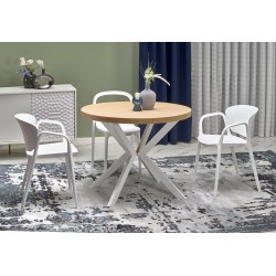 'PERONI Extendable Golden Oak Table - White' 'PERONI Extendable Golden Oak Table - White'