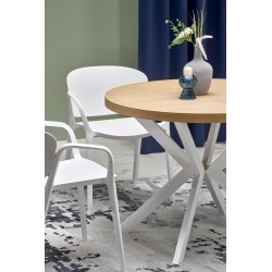 'PERONI Extendable Golden Oak Table - White' 'PERONI Extendable Golden Oak Table - White'