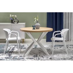 'PERONI Extendable Golden Oak Table - White' 'PERONI Extendable Golden Oak Table - White'