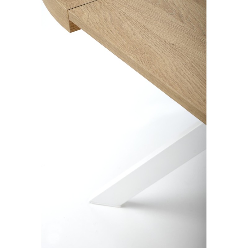 'PERONI Extendable Golden Oak Table - White' 'PERONI Extendable Golden Oak Table - White'