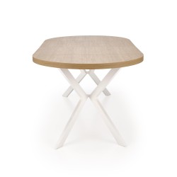 'PERONI Extendable Golden Oak Table - White' 'PERONI Extendable Golden Oak Table - White'