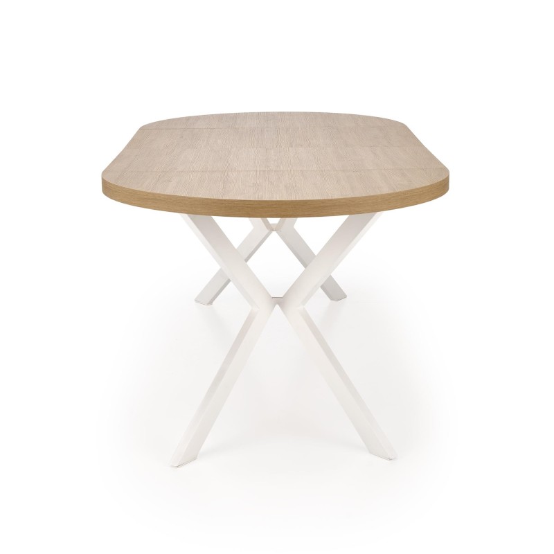 'PERONI Extendable Golden Oak Table - White' 'PERONI Extendable Golden Oak Table - White'