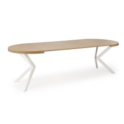 'PERONI Extendable Golden Oak Table - White' 'PERONI Extendable Golden Oak Table - White'