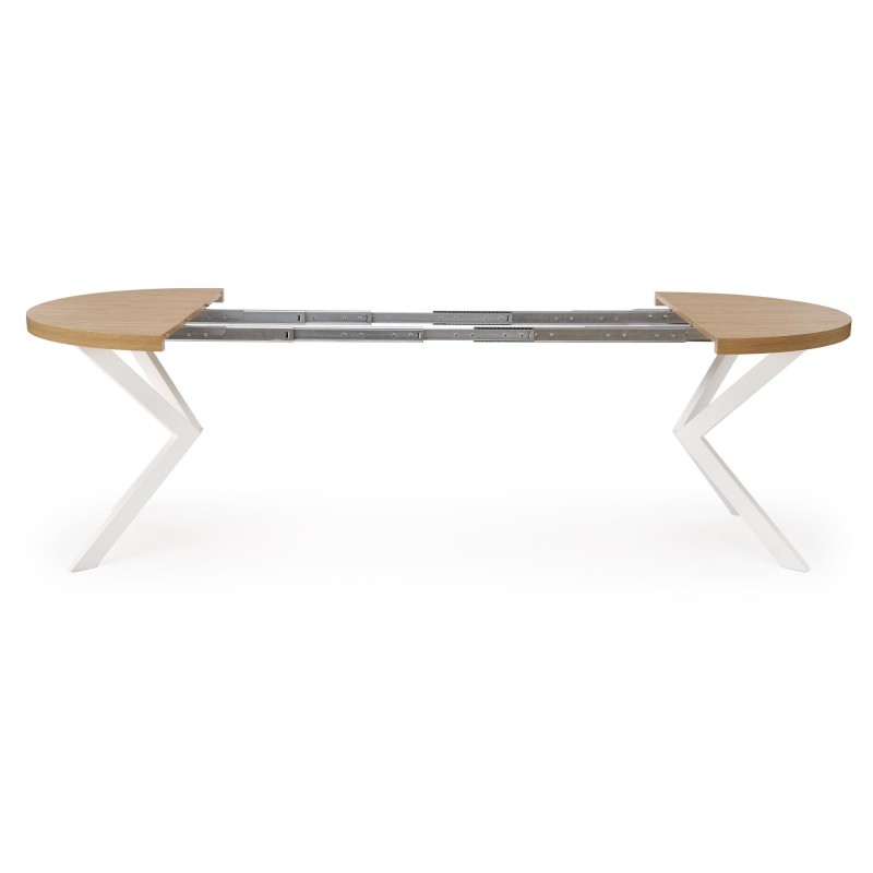 'PERONI Extendable Golden Oak Table - White' 'PERONI Extendable Golden Oak Table - White'