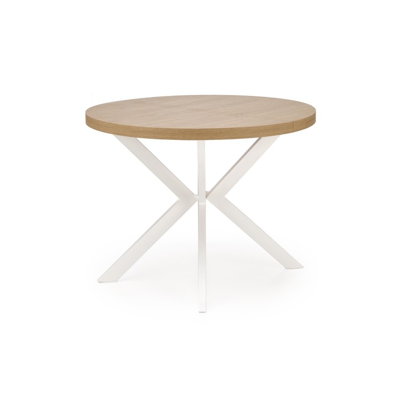 'PERONI Extendable Golden Oak Table - White' 'PERONI Extendable Golden Oak Table - White'