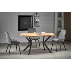 'PERONI Extendable Golden Oak Table - Black'