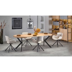 'PERONI Extendable Golden Oak Table - Black' 'PERONI Extendable Golden Oak Table - Black'