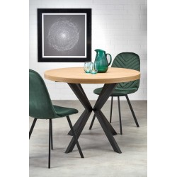 'PERONI Extendable Golden Oak Table - Black' 'PERONI Extendable Golden Oak Table - Black'