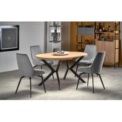 'PERONI Extendable Golden Oak Table - Black' 'PERONI Extendable Golden Oak Table - Black'