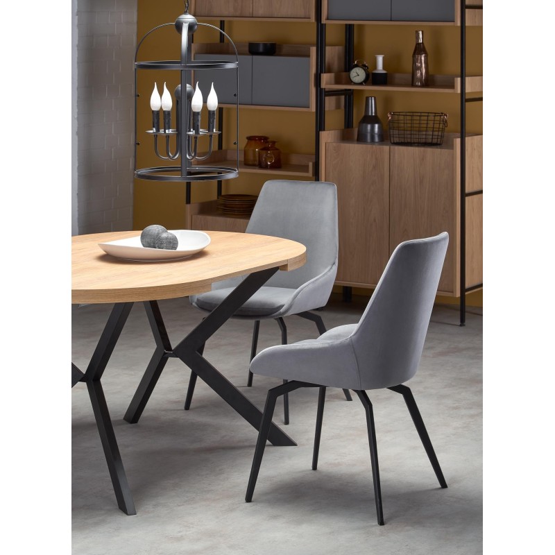 'PERONI Extendable Golden Oak Table - Black' 'PERONI Extendable Golden Oak Table - Black'