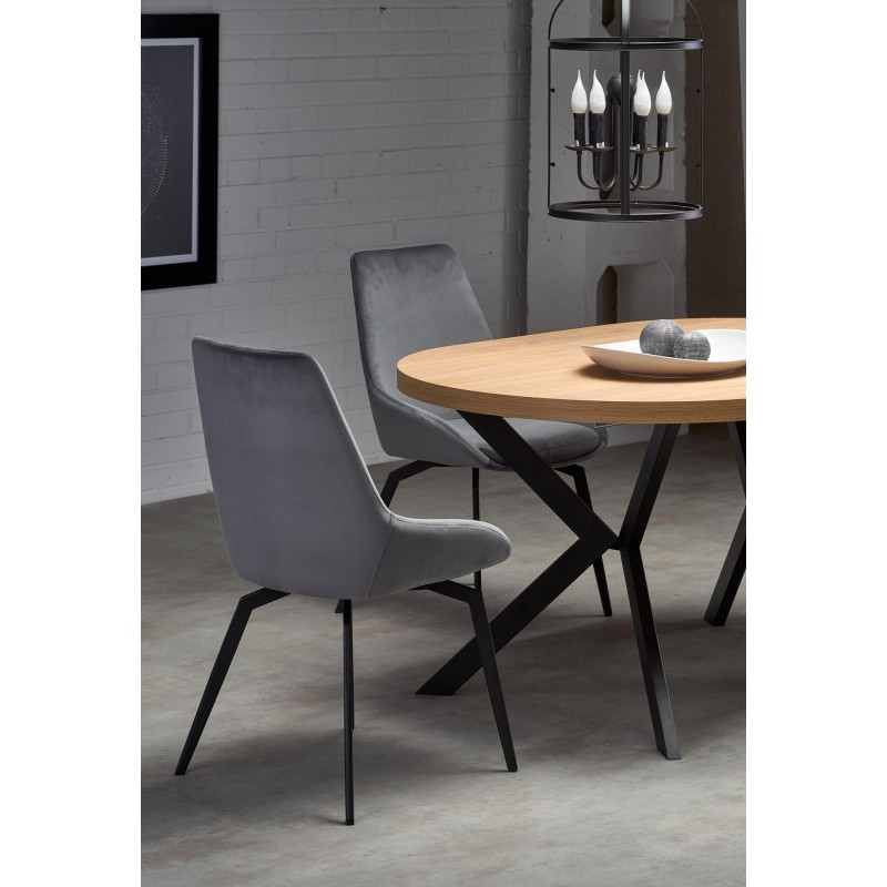 'PERONI Extendable Golden Oak Table - Black' 'PERONI Extendable Golden Oak Table - Black'