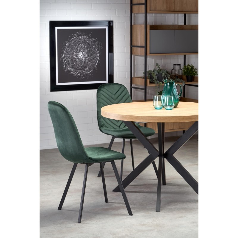 'PERONI Extendable Golden Oak Table - Black' 'PERONI Extendable Golden Oak Table - Black'