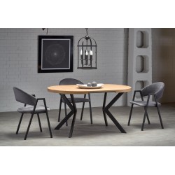 'PERONI Extendable Golden Oak Table - Black' 'PERONI Extendable Golden Oak Table - Black'
