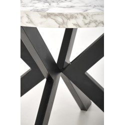 'PERONI Extendable Table - White Marble, Black' 'PERONI Extendable Table - White Marble, Black'