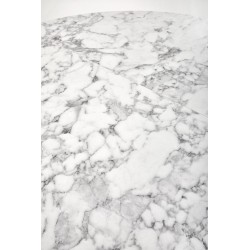 'PERONI Extendable Table - White Marble, Black' 'PERONI Extendable Table - White Marble, Black'