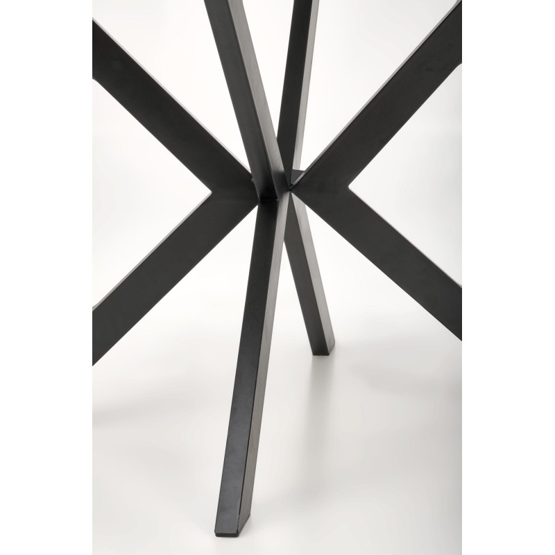 'PERONI Extendable Table - White Marble, Black' 'PERONI Extendable Table - White Marble, Black'