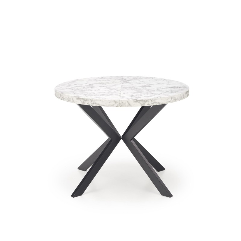 'PERONI Extendable Table - White Marble, Black' 'PERONI Extendable Table - White Marble, Black'
