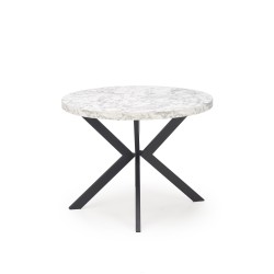 'PERONI Extendable Table - White Marble, Black' 'PERONI Extendable Table - White Marble, Black'