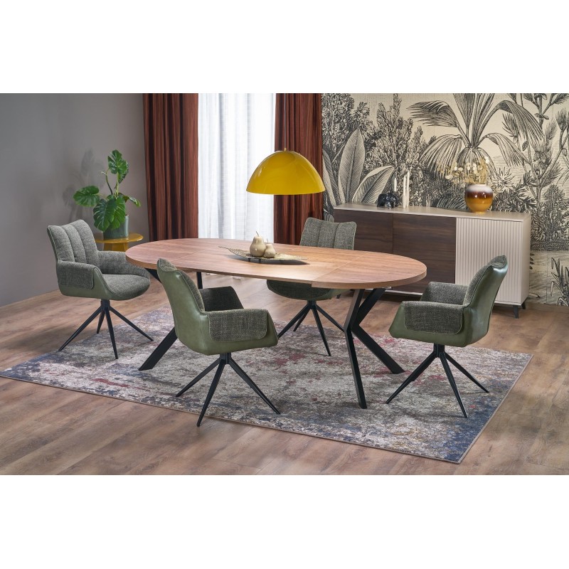 'PERONI Extendable Walnut Table - Black' 'PERONI Extendable Walnut Table - Black'