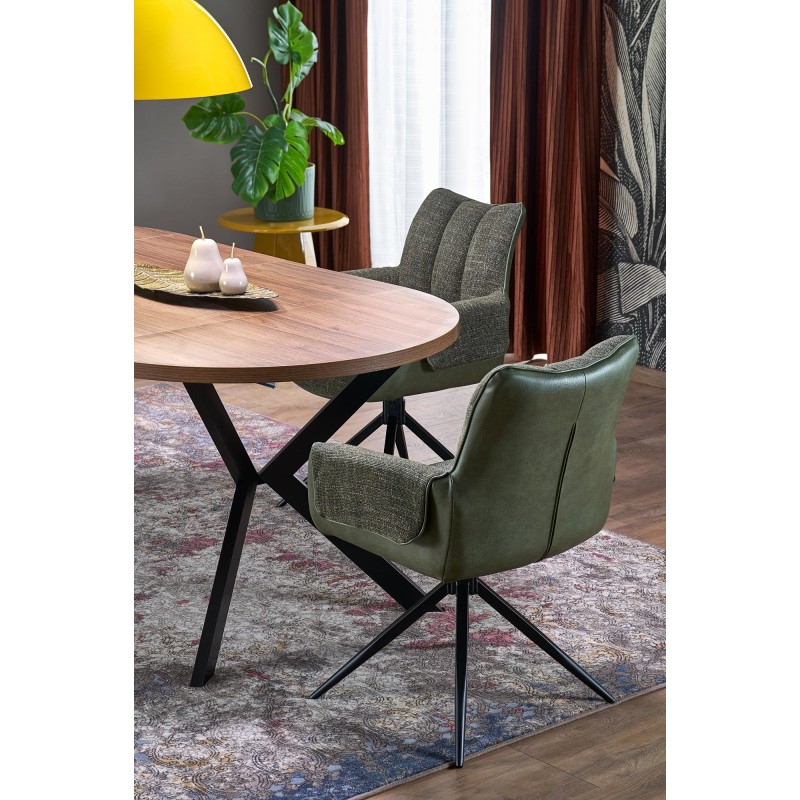 'PERONI Extendable Walnut Table - Black' 'PERONI Extendable Walnut Table - Black'
