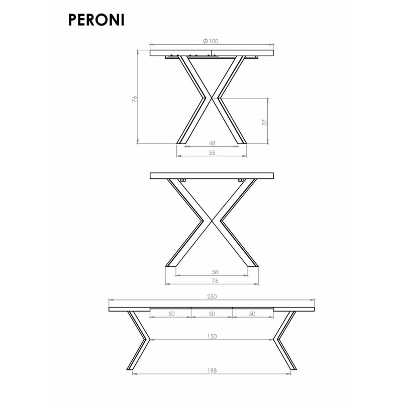 PERONI stół rozkładany orzech - czarny (2p 1szt) PERONI stół rozkładany orzech - czarny (2p 1szt)