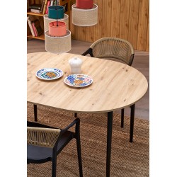 'PIVOT Extendable Table 102-142x102x75 cm, Top - Artisan Oak, Legs - Black' 'PIVOT Extendable Table 102-142x102x75 cm, Top - Artisan Oak, Legs - Black'