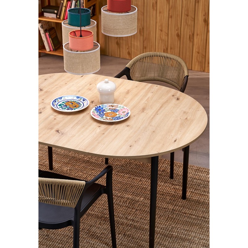'PIVOT Extendable Table 102-142x102x75 cm, Top - Artisan Oak, Legs - Black' 'PIVOT Extendable Table 102-142x102x75 cm, Top - Artisan Oak, Legs - Black'