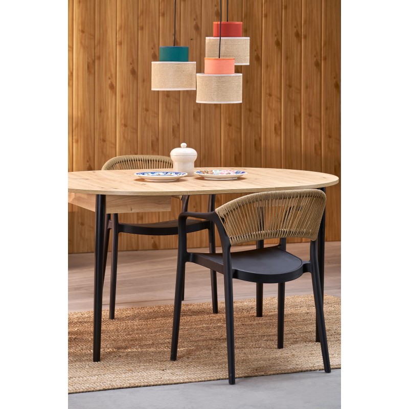 'PIVOT Extendable Table 102-142x102x75 cm, Top - Artisan Oak, Legs - Black' 'PIVOT Extendable Table 102-142x102x75 cm, Top - Artisan Oak, Legs - Black'