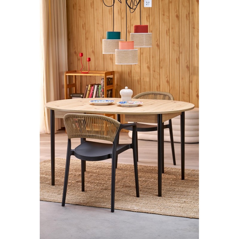 'PIVOT Extendable Table 102-142x102x75 cm, Top - Artisan Oak, Legs - Black' 'PIVOT Extendable Table 102-142x102x75 cm, Top - Artisan Oak, Legs - Black'
