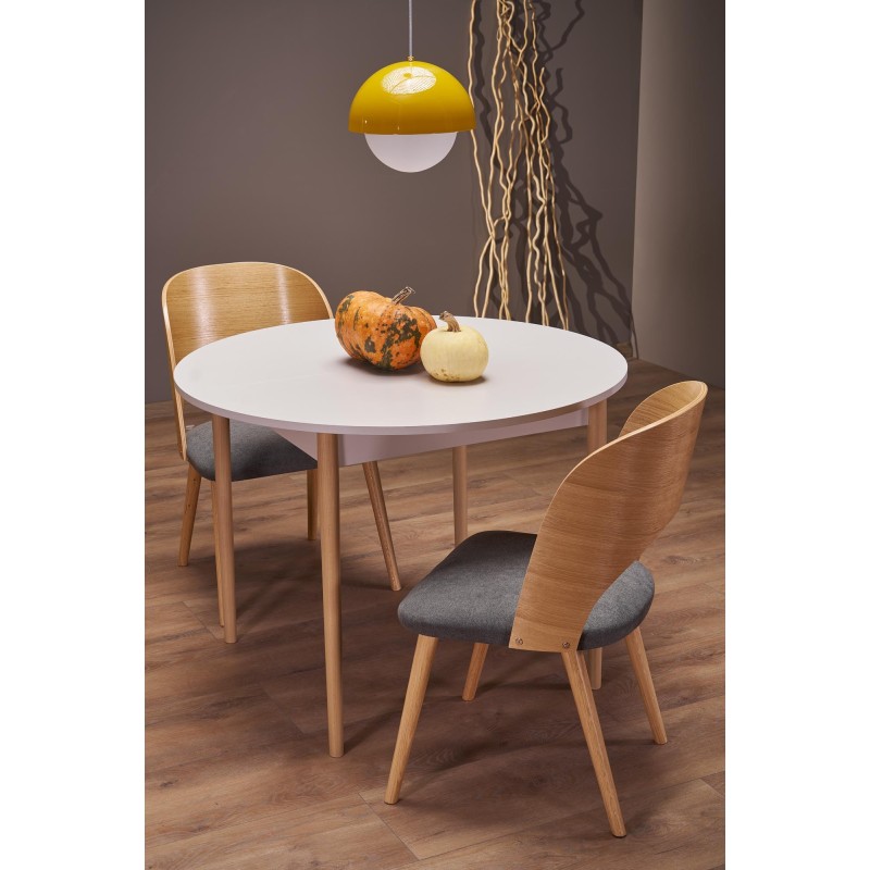 'PIVOT Extendable Table 102-142x102x75 cm, Top - Cashmere, Legs - Natural' 'PIVOT Extendable Table 102-142x102x75 cm, Top - Cashmere, Legs - Natural'
